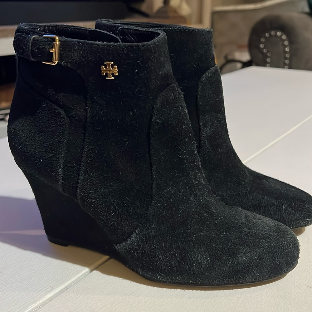 Tory Burch, Milan suede black ankle boots women’s size 6